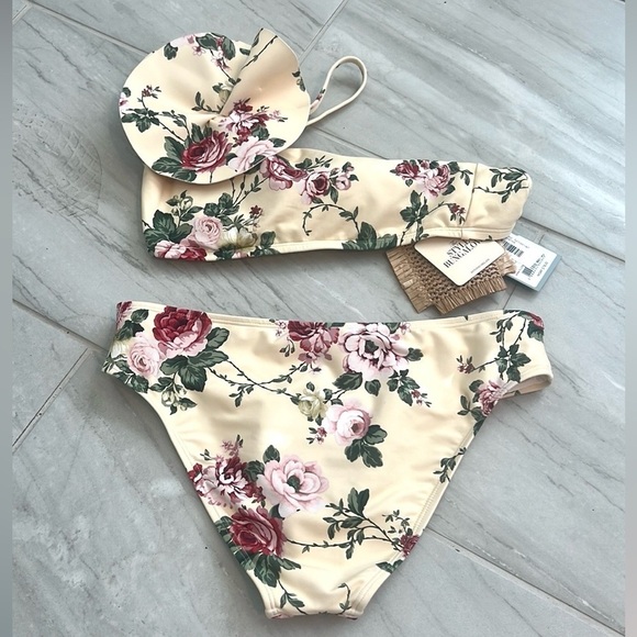 NWT,2Pc Bikini Set,Antonio Melani,Floral hipster Rosette,Statement Suit,Size Med - Picture 4 of 14